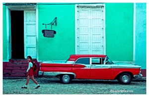 Fine Art Glicee Print - 'Girl with Car' - Trinidad, Cuba
